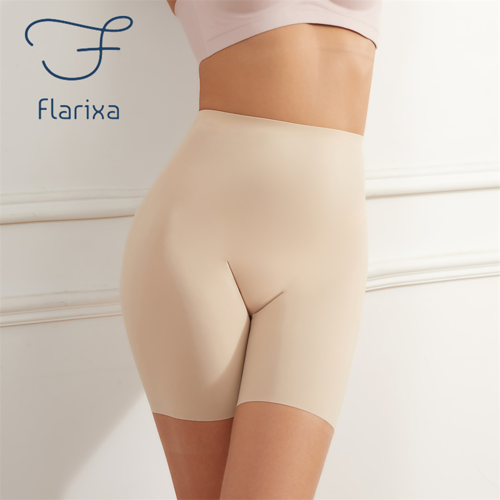 Boyshort Underwear - Flarixa-Shorts de cintura alta sem costura