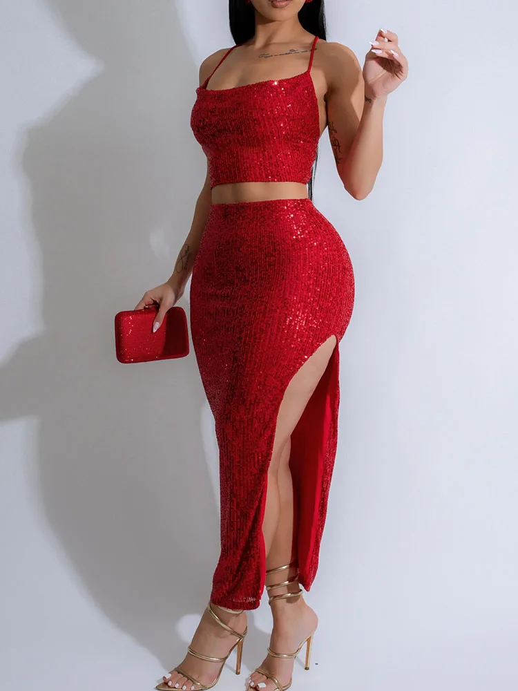 Cami Top Lace - Conjunto de vestido maxi de festa