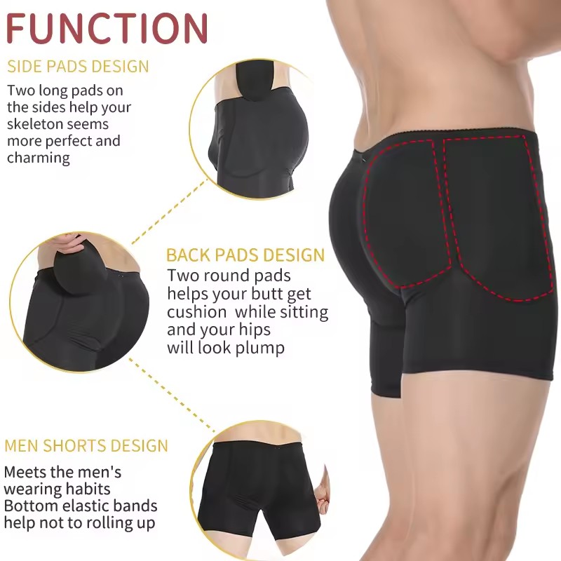 Homens acolchoados hip realçad - Boyshort Underwear avaliação e preço