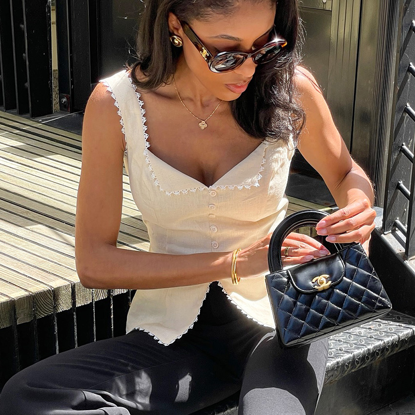 Linad Vintage Cáqui com Renda, - Cami Top Lace avaliação e preço