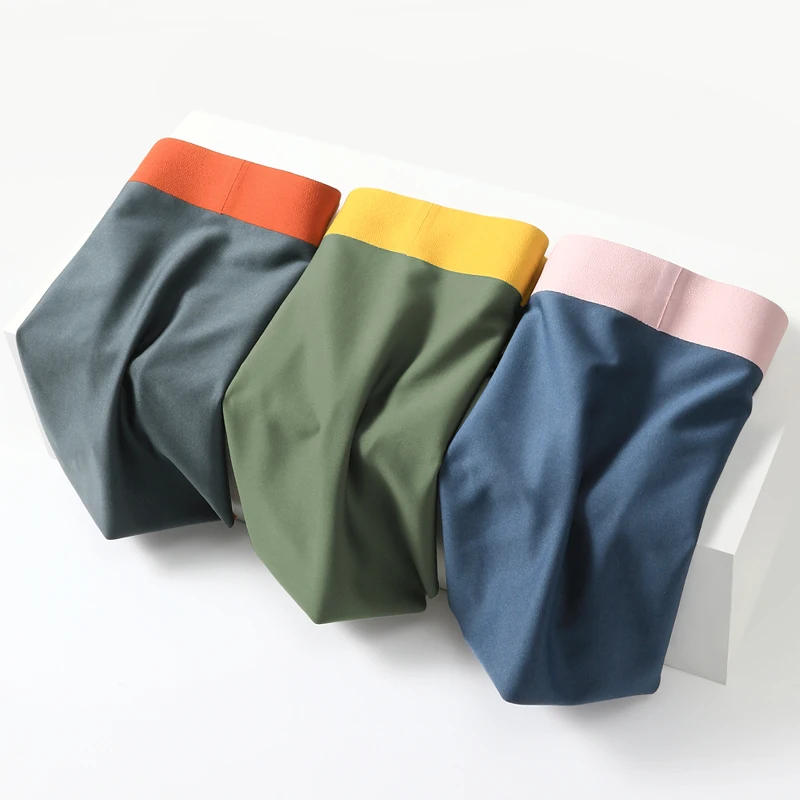 Cuecas masculinas de seda gelo - Boyshort Underwear avaliação e preço